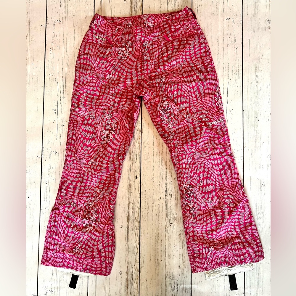 Cute and Fun Wild Print! Spyder Womens Snow Ski Insulated Pants Pink Circl…